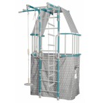 Gimnastikos sienelė SANRO L PASTEL su skersiniu ir palapine, turkio-pilka,  226x115cm