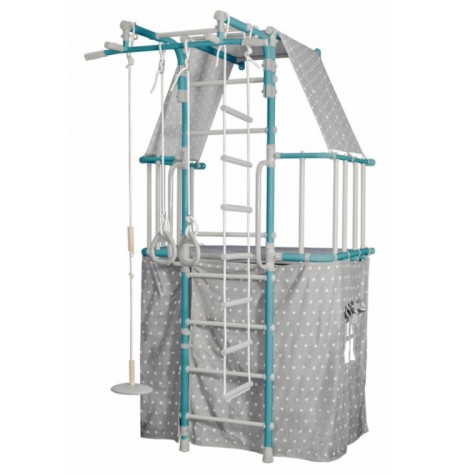 Gimnastikos sienelė SANRO L PASTEL su skersiniu ir palapine, turkio-pilka,  226x115cm