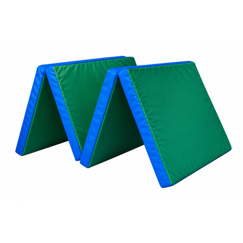 Sulankstomas gimnastikos čiužinys SANRO 200x100x4 cm žaliai-mėlynas