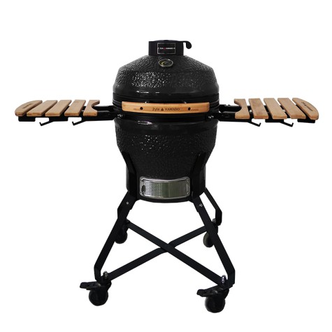 Kamado grilis su priedais Zyle 45 cm, Medium, ZY18KSBLSET, juodas