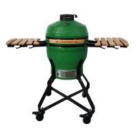 Kamado grilis su priedais Zyle 45 cm, Medium, ZY18KSGRSET, žalias..