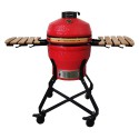 Kamado grilis su priedais Zyle 45 cm, Medium, ZY18KSRDSET, raudonas