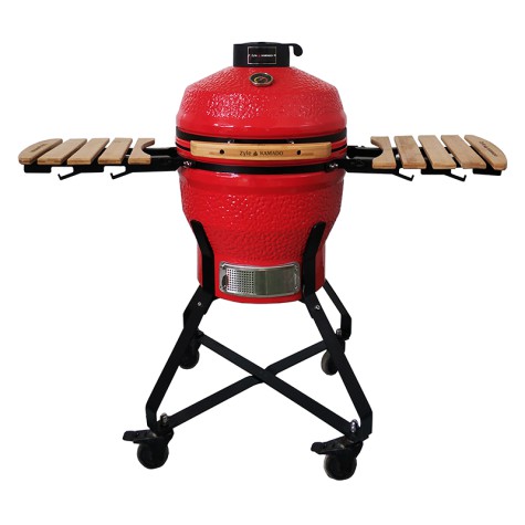 Kamado grilis su priedais Zyle 45 cm, Medium, ZY18KSRDSET, raudonas