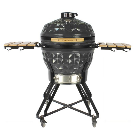 Kamado grilis su priedais Zyle 62 cm, X Large Diamond, ZY24KSGYDISET, pilkas