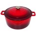 Apvalus emaliuotas ketaus puodas Zyle ZY026RKI, talpa 5,7 l, raudonas
