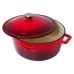 Apvalus emaliuotas ketaus puodas Zyle ZY026RKI, talpa 5,7 l, raudonas
