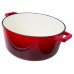 Apvalus emaliuotas ketaus puodas Zyle ZY026RKI, talpa 5,7 l, raudonas