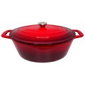 Ovalus emaliuotas ketaus puodas Zyle ZY036RKI, talpa 7,7 l, raudonas