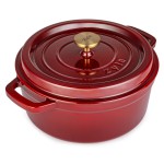 Apvalus emaliuotas ketaus puodas Zyle ZY01RKI Ø27 cm, 5 l, raudonas