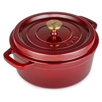 Apvalus emaliuotas ketaus puodas Zyle ZY01RKI Ø27 cm, 5 l, raudonas..