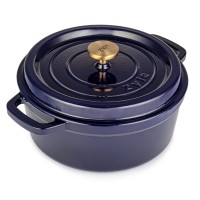 Apvalus emaliuotas ketaus puodas Zyle ZY01BLKI Ø27 cm, 5 l, mėlynas..
