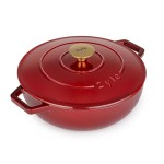 Apvalus emaliuotas ketaus puodas Zyle ZY20BLKI, Ø26 cm, 3.2 l, mėlynas