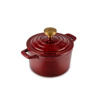 Apvalus emaliuotas ketaus puodas Zyle ZY03RKI Ø14 cm, raudonas..