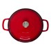 Apvalus emaliuotas ketaus puodas Zyle ZY030CRKI Ø30 cm, 3,5 l, raudonas