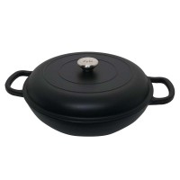 Apvalus emaliuotas ketaus puodas Zyle ZY030CBKI Ø30 cm, 3,5 l, juodas..