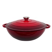 Apvalus emaliuotas ketaus puodas Zyle ZY030DRKI Ø30 cm, 4,8 l, raudonas..