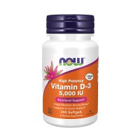 NOW Vitamin D-3 5000 IU 120-240 Kapsulių ..