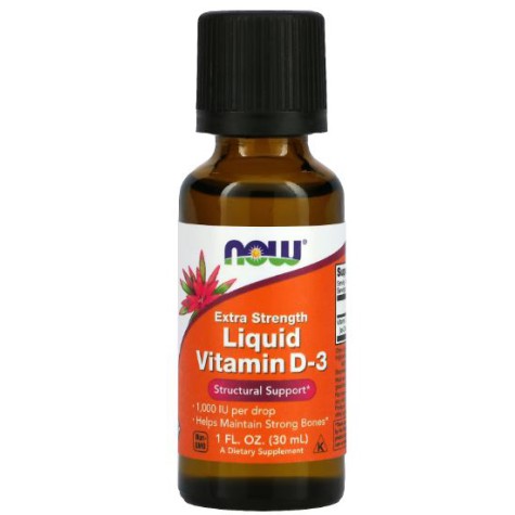 NOW Liquid Vitamin D-3 1000 IU - 750 lašų (1 laše - 1000 IU)