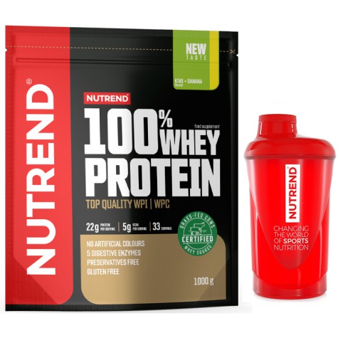 Nutrend 100% Whey Protein 1000 g. (33 porcijos) + Gertuvė 600 ml nemokamai