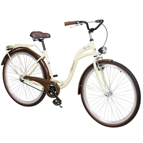 Dviratis AZIMUT City Lux 28" 2023 cream-brown