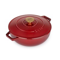 Apvalus emaliuotas ketaus puodas Zyle ZY20RKI, Ø26 cm, 3.2 l, raudonas..