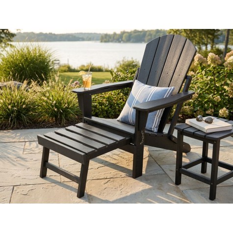 Adirondack sodo kėdė su pakoja 79x72x95-120 cm, juoda