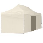 Pop Up sulankstomas tentas 3x4.5 m, su sienomis, Smėlio, X serijos, aliuminis (palapinė, paviljonas, tentas)