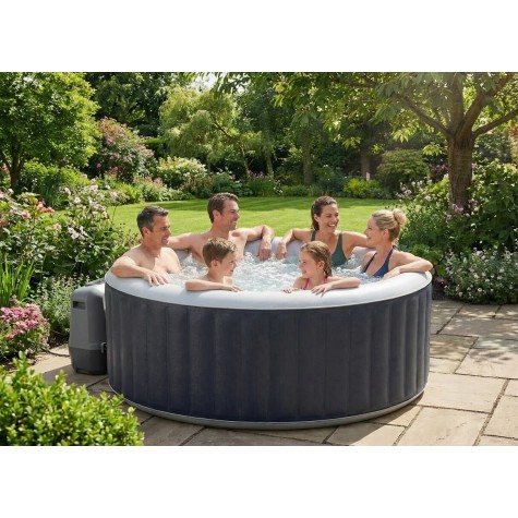 Pripūčiamas džakuzi baseinas Phuket Blue Laser Rattan, 4-6 asmenims