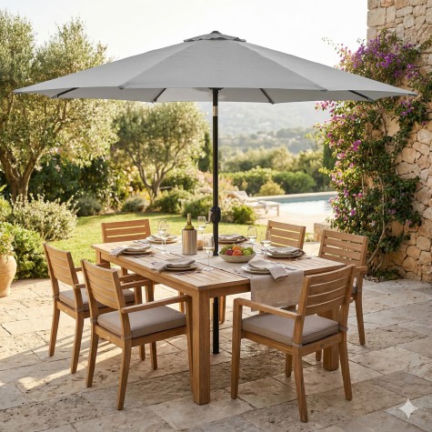 Skėtis nuo saulės 2.7 m, pilka