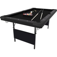 Pulo stalas Black Folden 7 pėdų (213x120cm) juodas audinys, su komplektacija