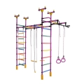 Dvigubas sporto kompleksas (gimnastikos sienelė) DRAMBLIUKAS violetinė-vaivorykštė, 235-293x52,5cm