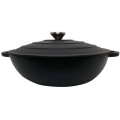 Apvalus emaliuotas ketaus puodas Zyle ZY030DBKI Ø30 cm, 4,8 l, juodas