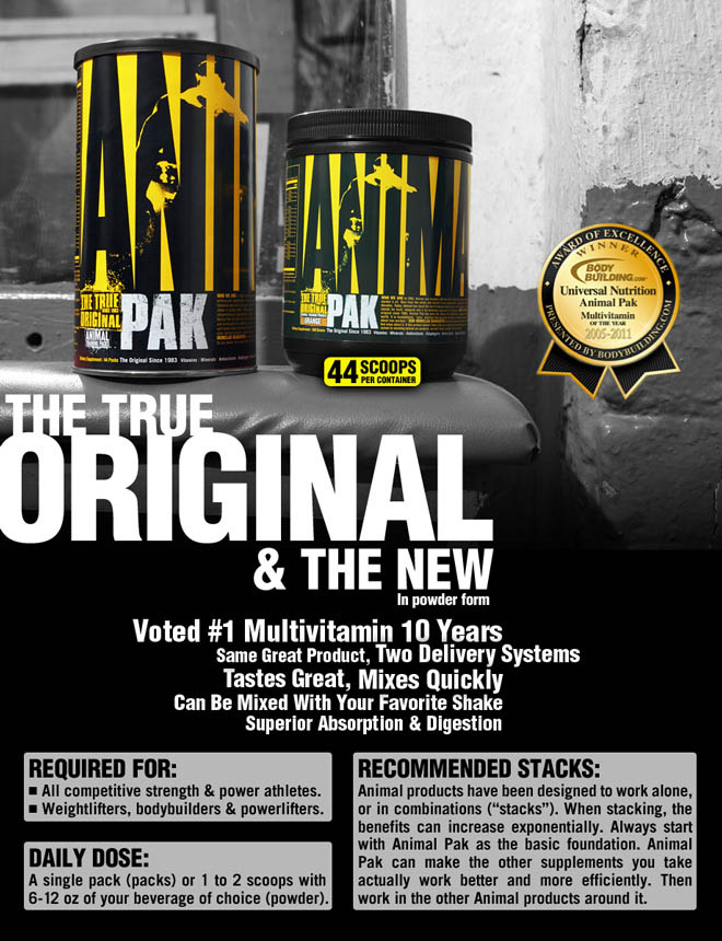 Animal PAK Powder milteliais